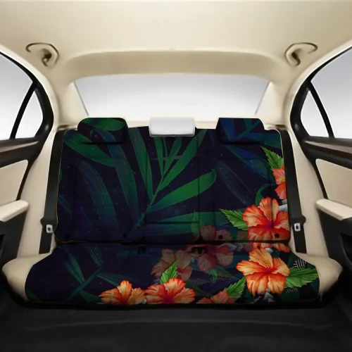 Alohawaii Car Accessory - Hibiscus Palm Background Back Seat Cover AH J1