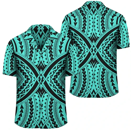 Alohawaii Shirt - Polynesian Tradition Turquoise Hawaiian Shirt - AH - J1