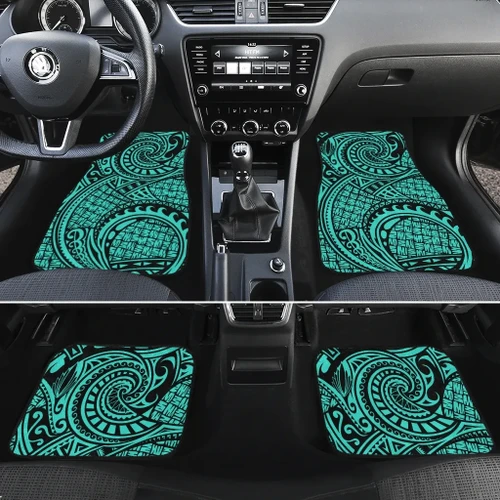 Alohawaii Car Accessory - Polynesian Maori Lauhala Turquoise Hawaii Car Floor Mats - AH - J6