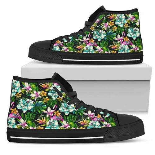 Alohawaii Footwear - Animals And Tropical Flowers High Top Shoes - AH - J7