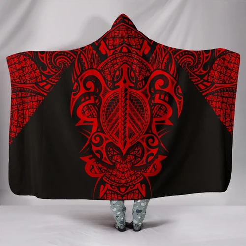 Alohawaii Clothing - Hawaii Turtle Polynesian Hooded Blanket - Red - Armor Style - AH J9