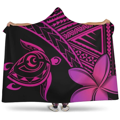Alohawaii Clothing - Alohawaii Hooded Blanket - Hawaii Turtle Plumeria Pink - AH J0