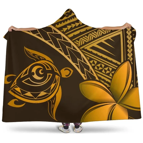 Alohawaii Clothing - Alohawaii Hooded Blanket - Hawaii Turtle Plumeria Brown - AH J0