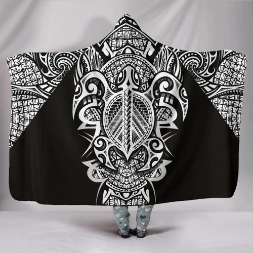 Alohawaii Clothing - Hawaii Turtle Polynesian Hooded Blanket - White - Armor Style - AH J9