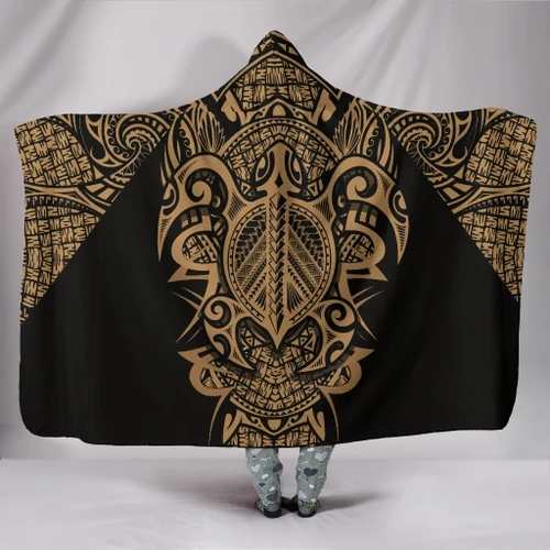 Alohawaii Clothing - Hawaii Turtle Polynesian Hooded Blanket - Gold - Armor Style - AH J9