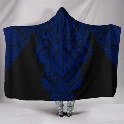 Alohawaii Clothing - Hawaii Turtle Polynesian Hooded Blanket - Blue - Armor Style - AH J9