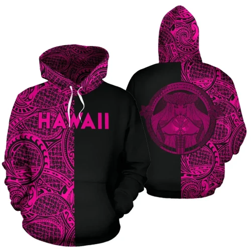 Alohawaii Hoodie - Polynesian Madame Pele Kanaka Maoli Hawaii Hoodie The Half Pink - AH - J7