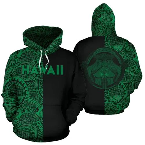 Alohawaii Hoodie - Polynesian Madame Pele Kanaka Maoli Hawaii Hoodie The Half Green - AH - J7