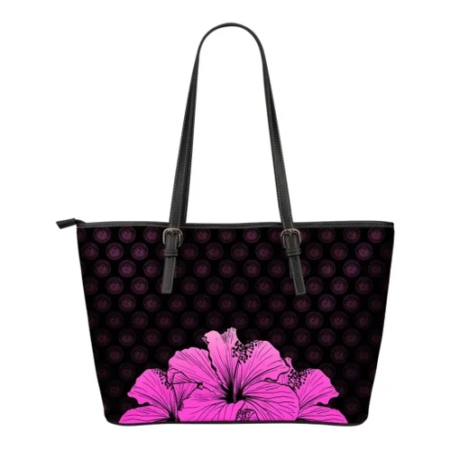 Alohawaii Bag - Hawaii Hibiscus Small Leather Tote Pink - Rich Style - AH - J1