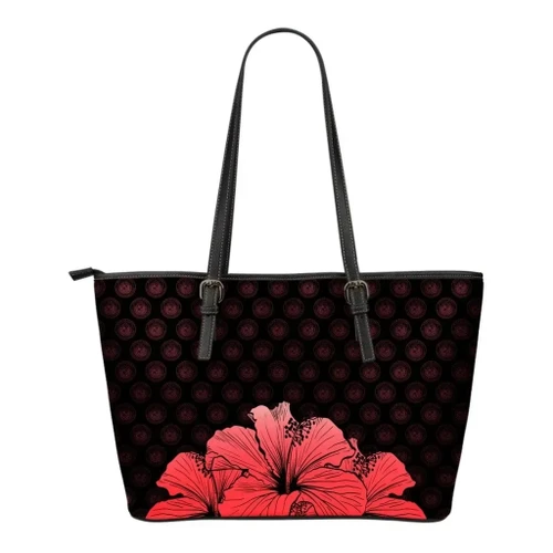 Alohawaii Bag - Hawaii Hibiscus Small Leather Tote Red - Rich Style - AH - J1
