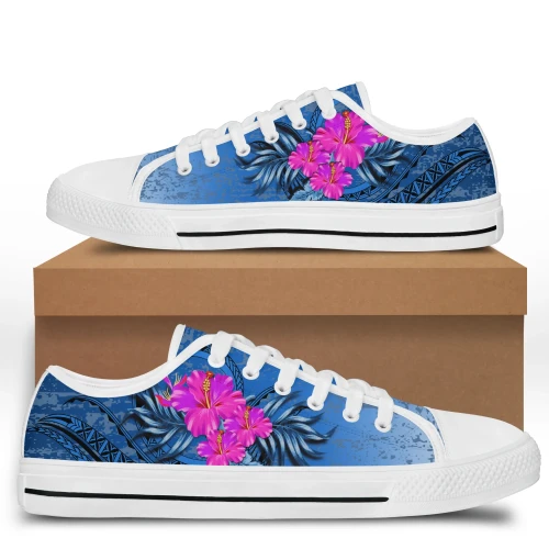 Alohawaii Footwear - Hawaii Hibiscus Flower Polynesian Low Top Shoes - Jon Style - AH - J2