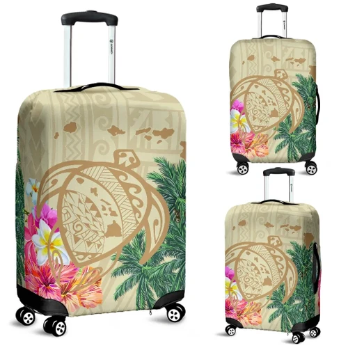 Alohawaii Accessory - Hawaii Kanaka Maoli Polynesian Flowers Turtle Luggage Covers - AH - J5- AH