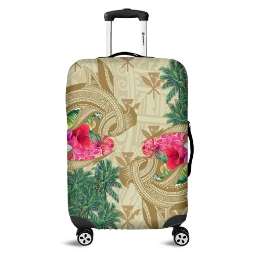 Alohawaii Accessory - Hawaii Kanaka Maoli Plumeria Palm Trees Hammer Shark Luggage Covers - AH - J5C
