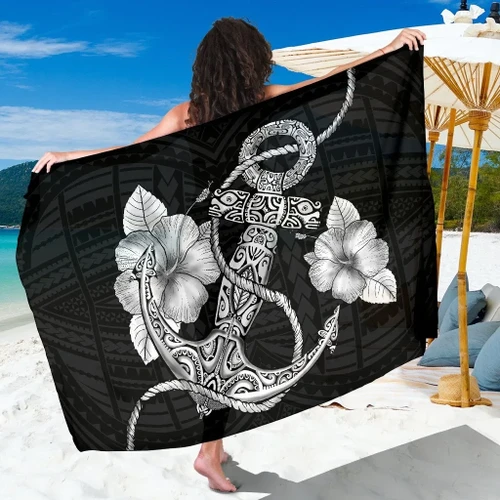 Alohawaii Sarong - Anchor White Poly Tribal Sarong - AH - J1
