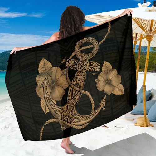 Alohawaii Sarong - Anchor Gold Poly Tribal Sarong - AH - J1
