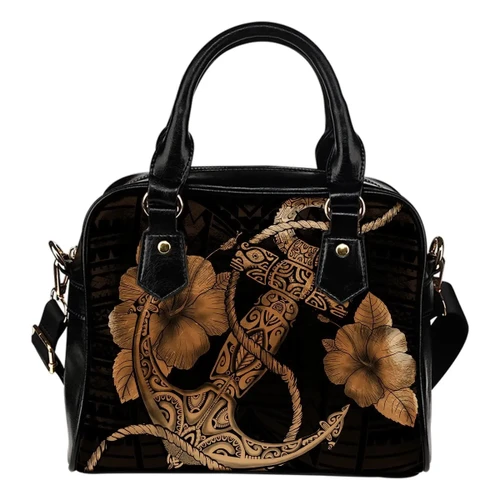 Alohawaii Bag - Anchor Gold Poly Tribal Shoulder Handbag - AH - J1