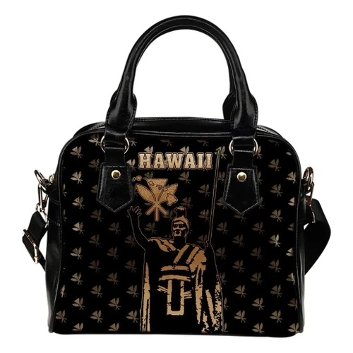 Alohawaii Bag - Hawaii King Kanaka Maoli Golden Shoulder Handbag - AH J1