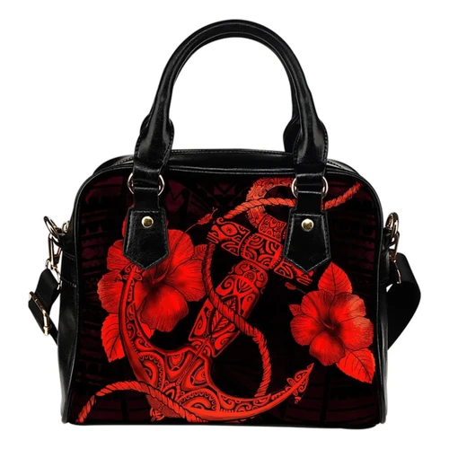 Alohawaii Bag - Anchor Red Poly Tribal Shoulder Handbag - AH - J1