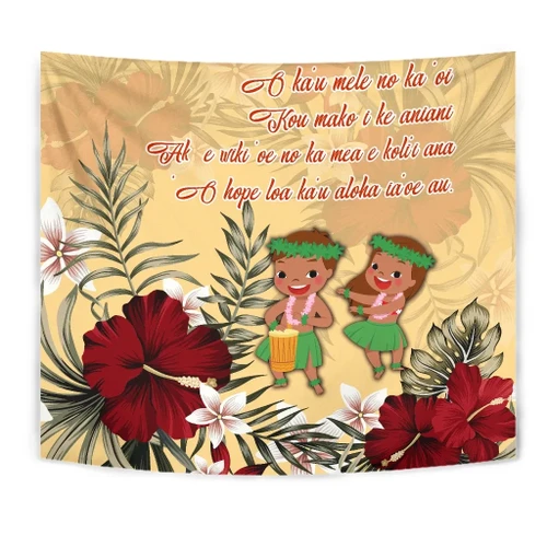Alohawaii Home Set - Hawaii Hibiscus Hawaiian Love Poem Valentine's Tapestry - Amour Style - AH - J3
