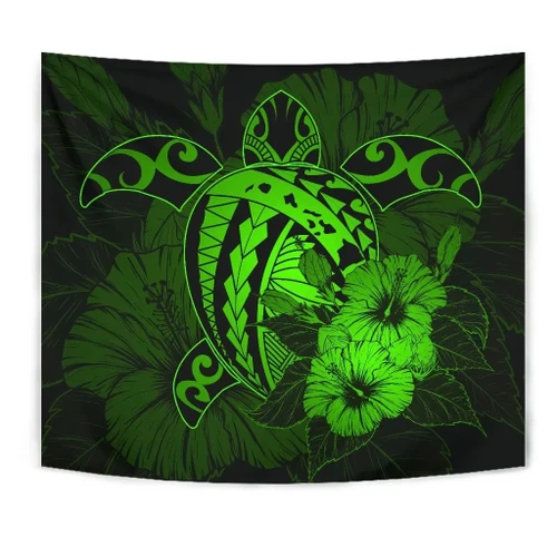 Alohawaii Home Set - Hawaii Hibiscus Tapestry - Harold Turtle - Green - AH J9