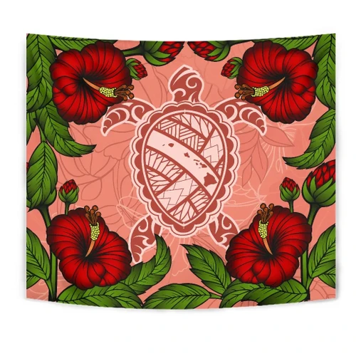 Alohawaii Home Set - Hawaii Turtle Hibiscus Pink Tapestry - Fide Style - AH - J4