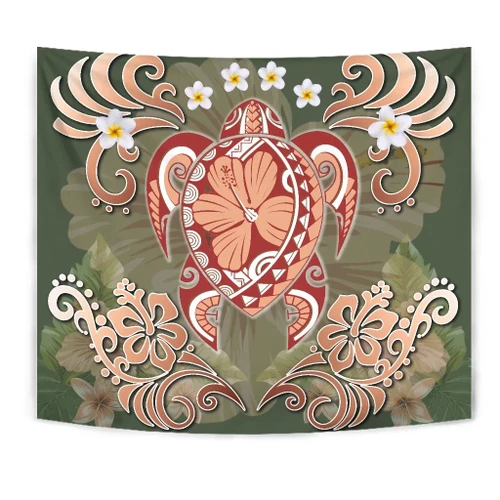Alohawaii Home Set - Hawaii Turtle Hibiscus Plumeria Tapestry - Jessi Style - AH - J3