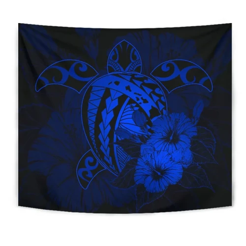 Alohawaii Home Set - Hawaii Hibiscus Tapestry - Harold Turtle - Blue - AH J9