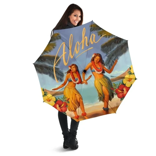 Alohawaii Umbrella - Aloha Hula Dance Hibiscus Umbrella - AH - J1