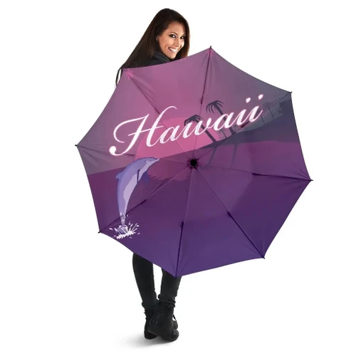 Alohawaii Umbrella - Hawaii Dolphin Violet Background Umbrella - AH - K5