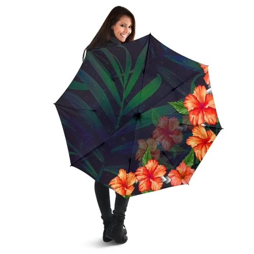 Alohawaii Umbrella - Hibiscus Palm Background Umbrella - AH - J1