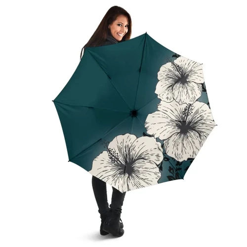 Alohawaii Umbrella - Hibiscus Light White Umbrella - AH - J1