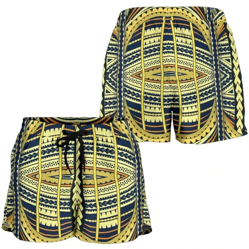 Alohawaii Short - Polynesian Women's Shorts Yellow - AH - J1