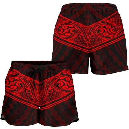 Alohawaii Short - Specialty Polynesian Women's Shorts Red - AH J4
