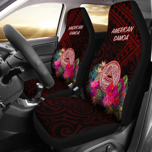 Alohawaii Accessories Car Seat Covers - American Samoa - Coat Of Arm With Polynesian Patterns - BN25