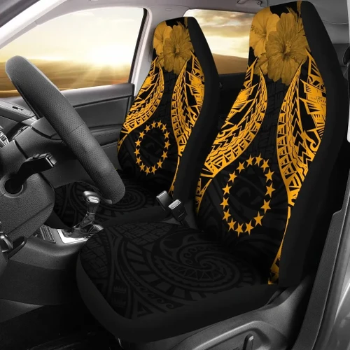 Alohawaii Accessories Car Seat Covers - Cook islands Polynesian Pride Seal And Hibiscus Gold - BN39