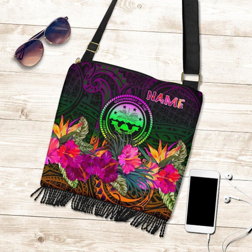 Alohawaii Handbag - Federated States of Micronesia Personalised Crossbody Boho Handbag - Summer Hibiscus - BN15
