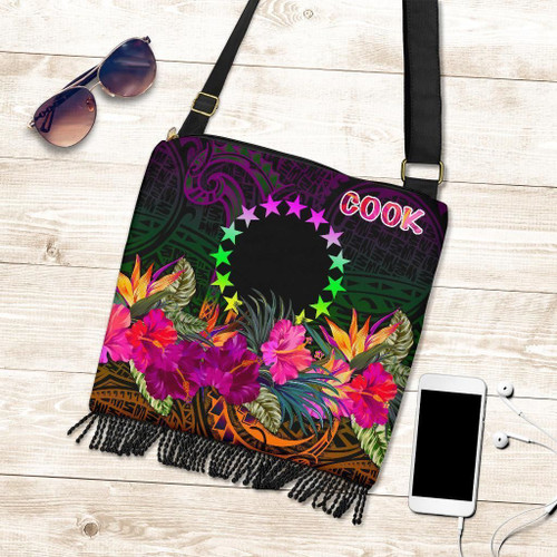 Alohawaii Handbag - Cook Islands Polynesian Crossbody Boho Handbag - Summer Hibiscus - BN15
