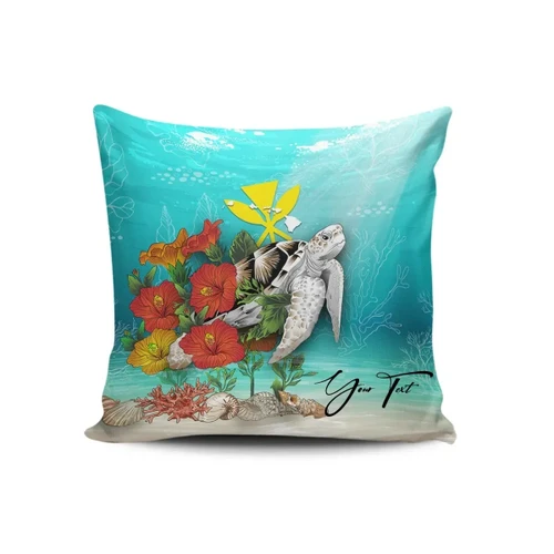 Alohawaii Home Set - (Custom) Kanaka Maoli (Hawaiian) Pillow Cases - Ocean Turtle Hibiscus Personal Signature A24