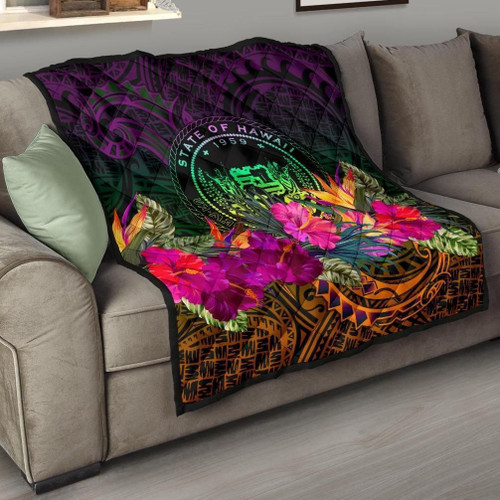Alohawaii Home Set - Premium Quilt Polynesian Hawaii - Summer Hibiscus - BN15