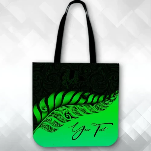 Alohawaii Bag - (Custom) New Zealand Tote Bag Silver Fern Kiwi Personal Signature Green A02
