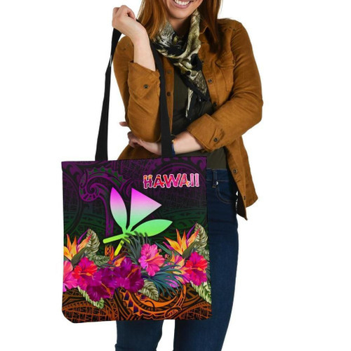 Alohawaii Bag - Polynesian Hawaii  Kanaka Maoli Tote Bags - Summer Hibiscus - BN15