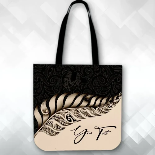 Alohawaii Bag - (Custom) New Zealand Tote Bag Silver Fern Kiwi Personal Signature Gold A02