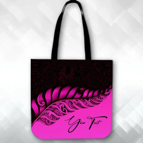 Alohawaii Bag - (Custom) New Zealand Tote Bag Silver Fern Kiwi Personal Signature Pink A02