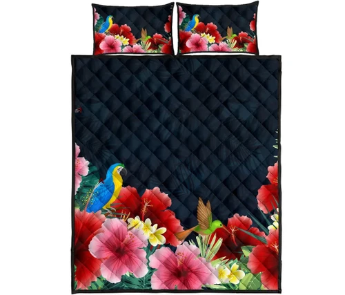 Alohawaii Home Set - Forest Hibiscus Quilt Bed Set - AH - J1