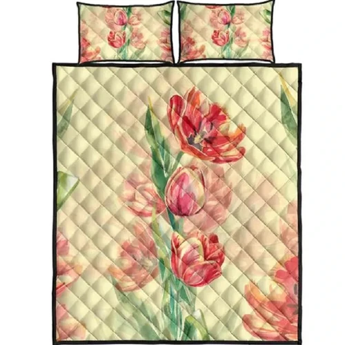 Alohawaii Home Set - Beautiful Flower Quilt Bed Set - AH J4