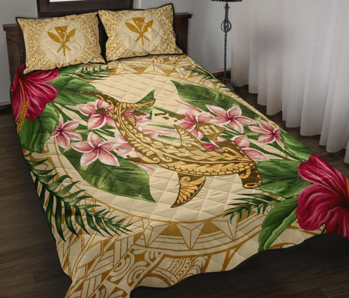 Alohawaii Home Set - Hammerhead Shark Quilt Bed Set Strong Pattern Hibiscus Plumeria AH J1