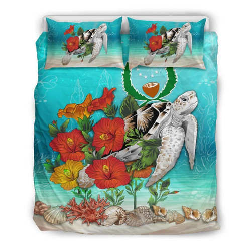 Alohawaii Bedding Set - Cover and Pillow Cases Pohnpei - Ocean Turtle Hibiscus A24