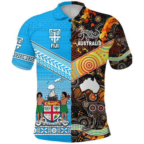 (Custom Personalised) Australia Aboriginal And Fiji Tapa Polo Shirt Together