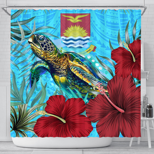 Alohawaii Shower Curtain - Kiribati Turtle Hibiscus Ocean Shower Curtain A95