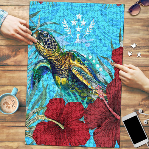 Alohawaii Jigsaw Puzzle - Kosrae Turtle Hibiscus Ocean Jigsaw Puzzle A95